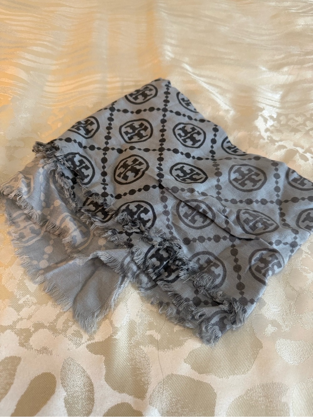 Tory Burch Oblong Logo Print Scarf